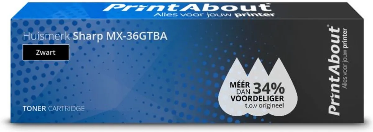 PrintAbout Sharp MX-36GTBA Toner Zwart