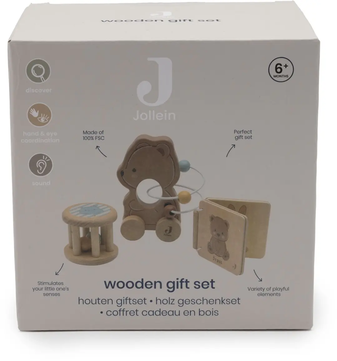 Jollein Bear Brave Houten Giftset - Multicolor