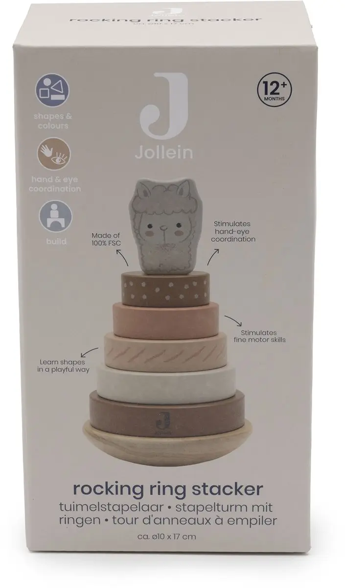Jollein Houten Tuimelstapelaar Alpaca Paco - Multicolor - afbeelding 4 van 6
