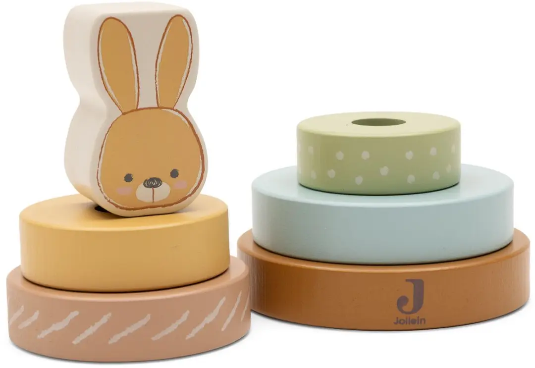 Jollein Houten Tuimelstapelaar Bunny Luz - Multicolor - afbeelding 3 van 5