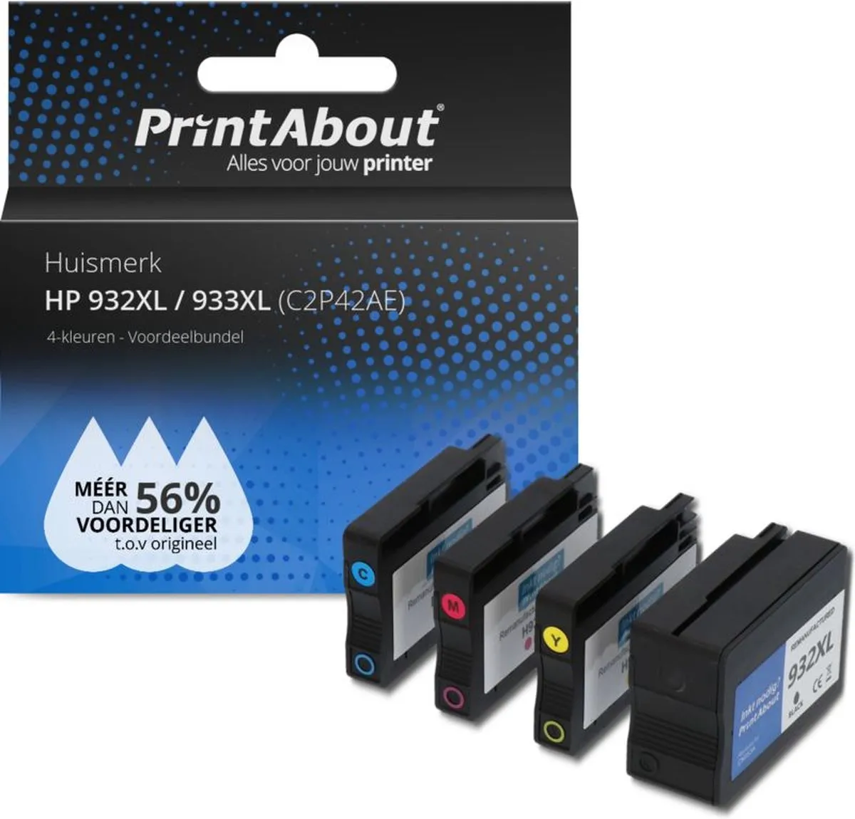 PrintAbout C2P42AE-PA2 Inktcartridge 4-Kleuren - 3.900 Pagina's