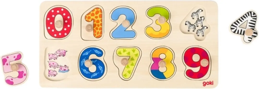 Goki Steekpuzzel Leren Tellen 10-delig - 30x15cm - Hout - Multi