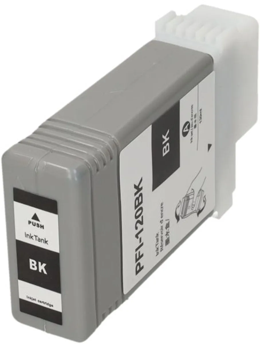 PrintAbout PFI-120BK Inktcartridge - Zwart - 130ml - o.a. Canon imagePROGRAF