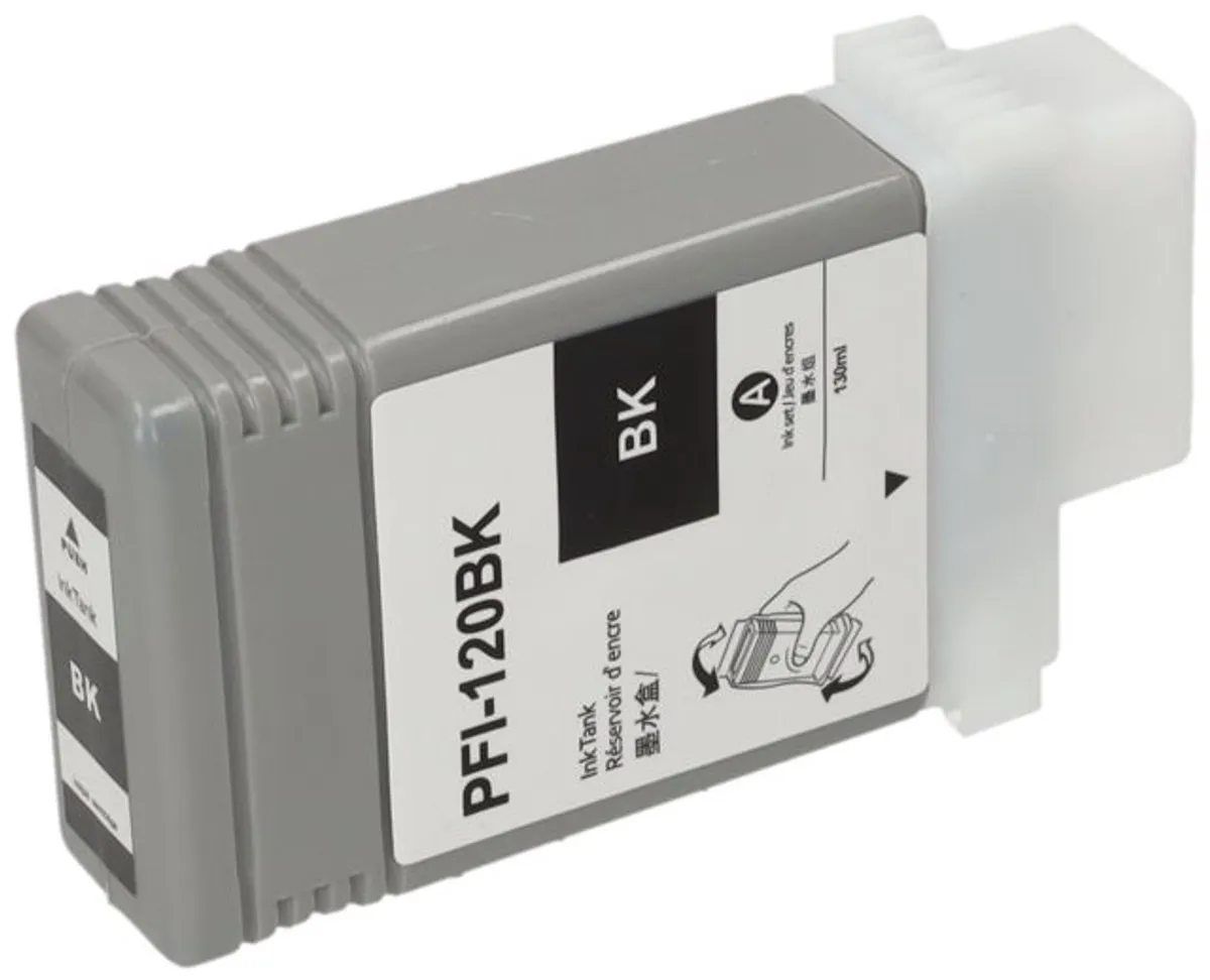 PrintAbout PFI-120BK Inktcartridge - Zwart - 130ml - o.a. Canon imagePROGRAF