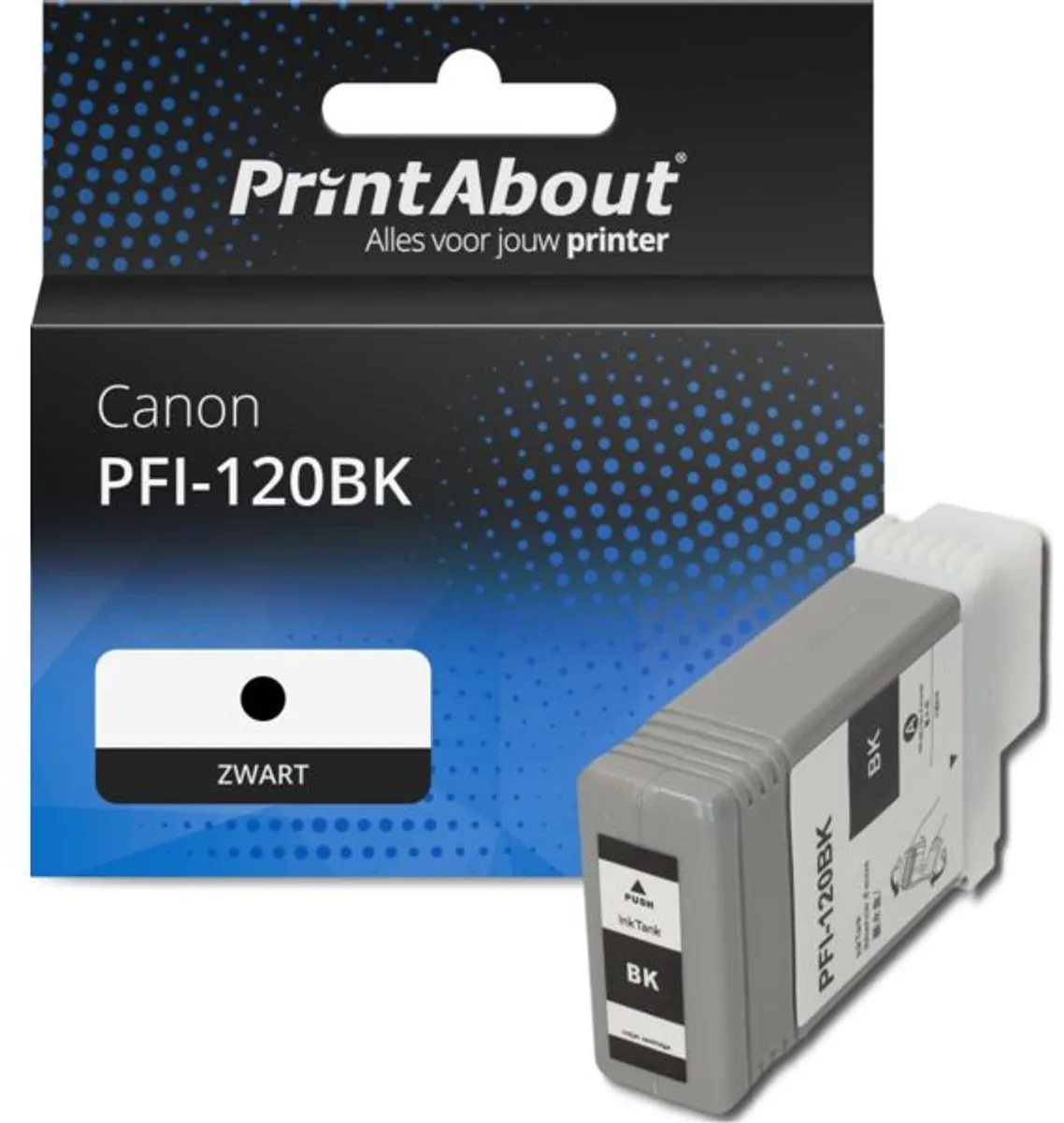 PrintAbout PFI-120BK Inktcartridge - Zwart - 130ml - o.a. Canon imagePROGRAF