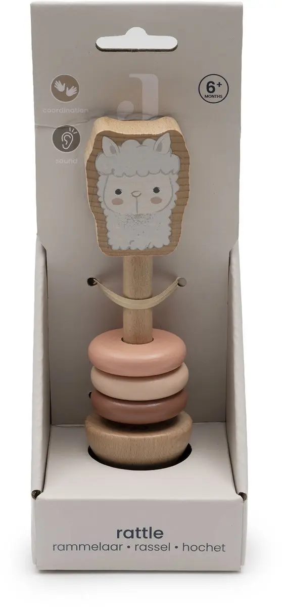 Jollein Houten Rammelaar Alpaca Paco - Multicolor - afbeelding 3 van 6