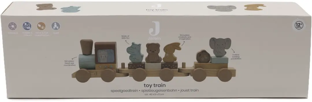 Jollein Houten Speelgoedtrein Jollies JOLBD-E001-NL - Multicolor - afbeelding 2 van 6