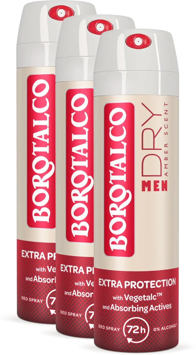 Borotalco Deo Men Amber Dry Spray 3x150ml