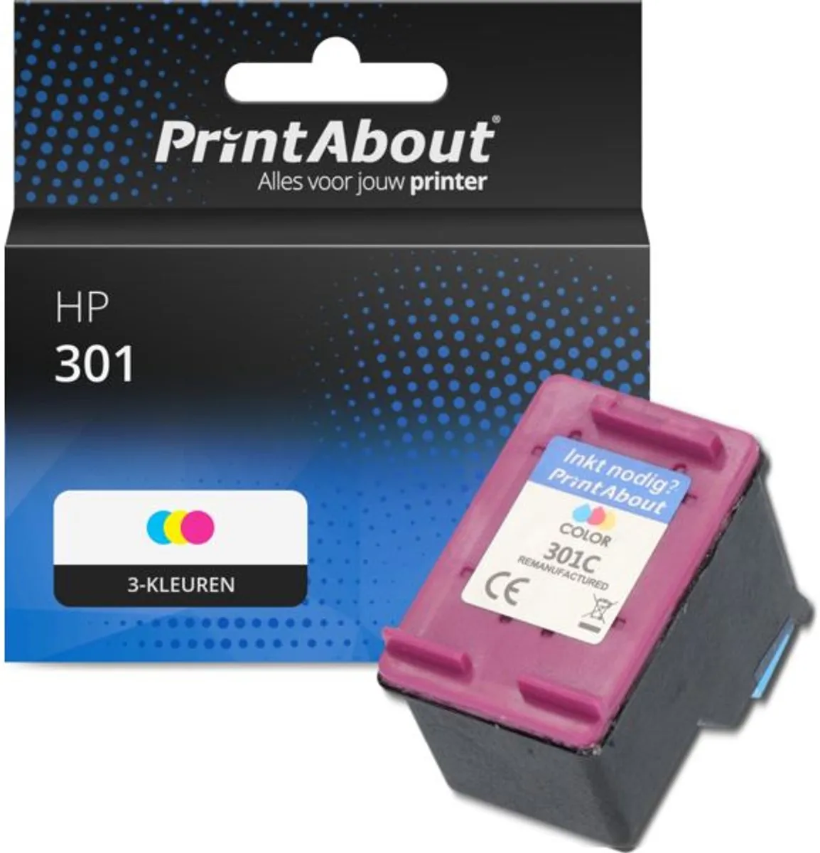 PrintAbout Inktcartridge CH562EE 3-kleuren - 15ml - o.a. HP Deskjet/OfficeJet