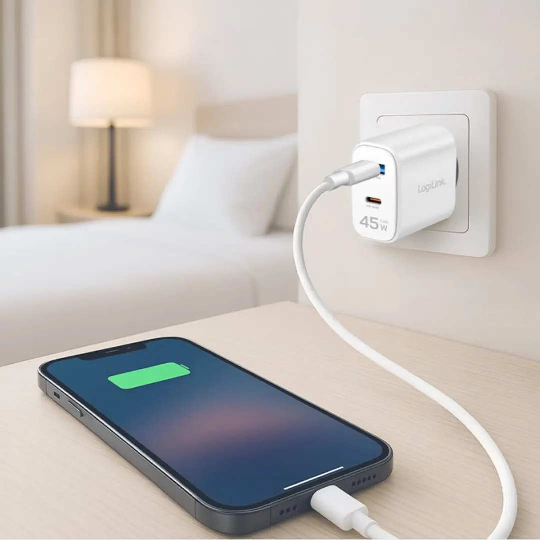 Logilink USB-lader Dual 45W