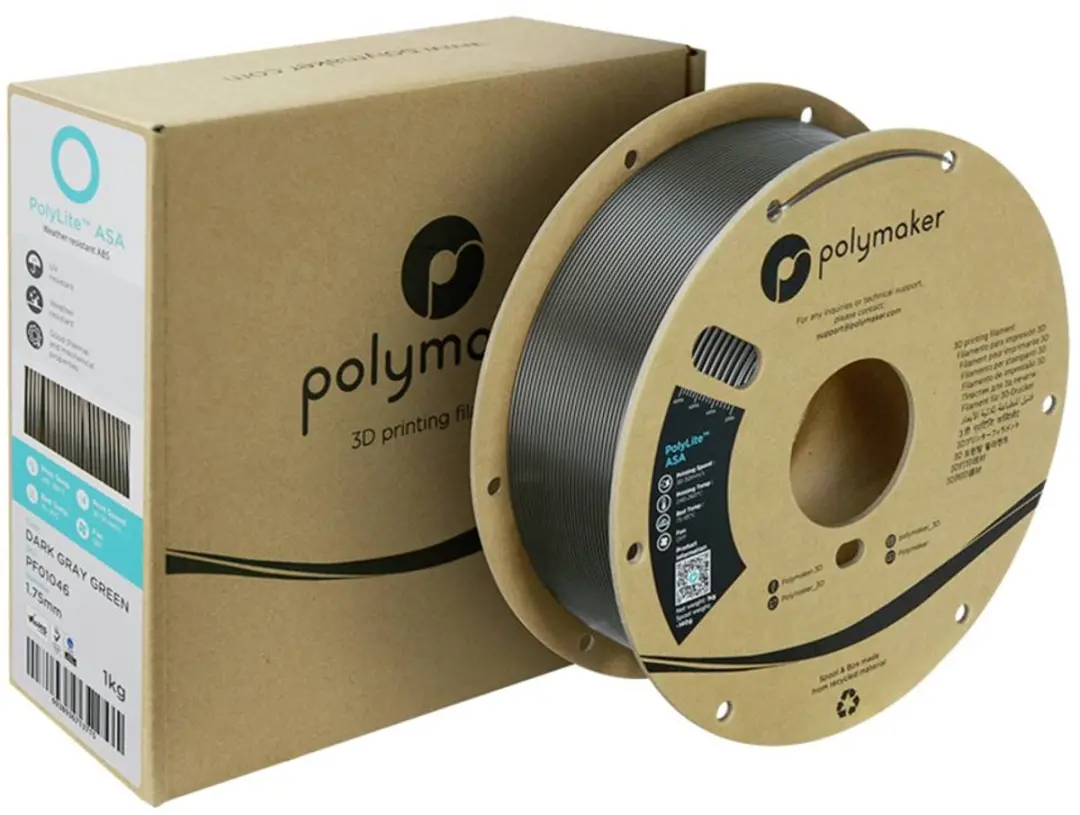 Polymaker ASA Filament 1.75mm 1000g - Donkergrijsgroen