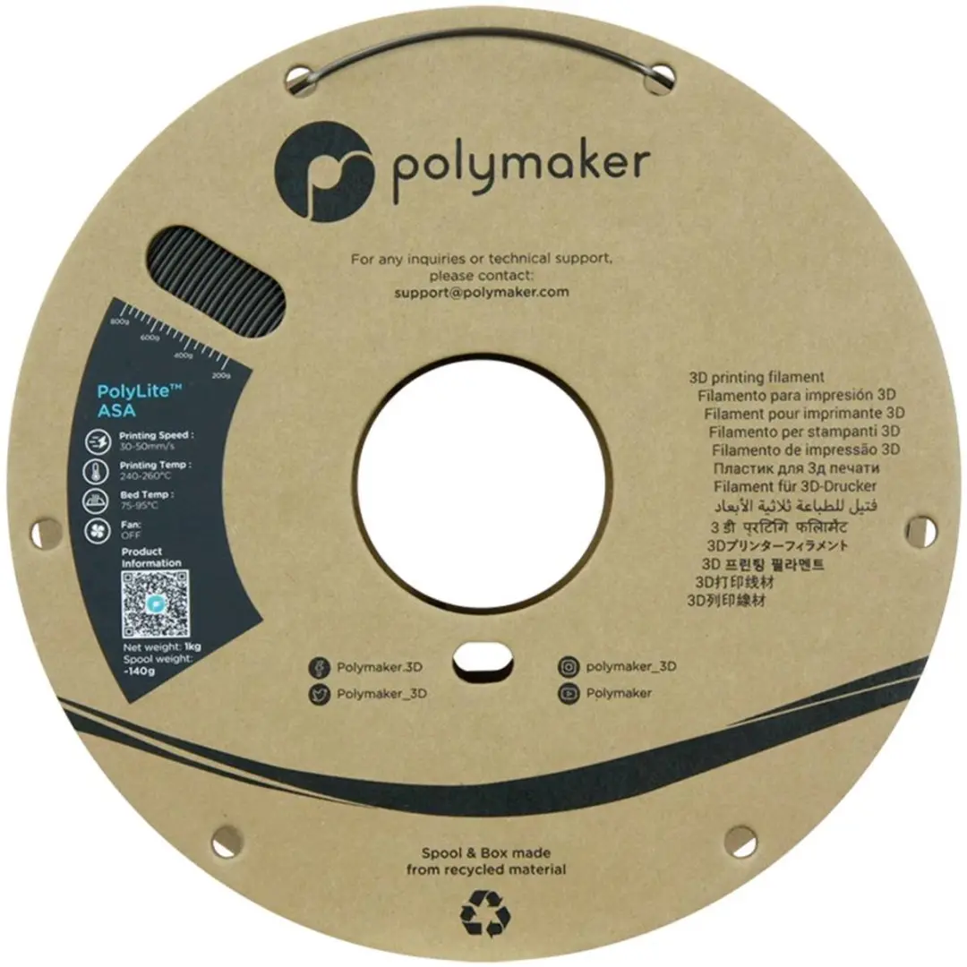 Polymaker ASA Filament 1.75mm 1000g - Donkergrijsgroen