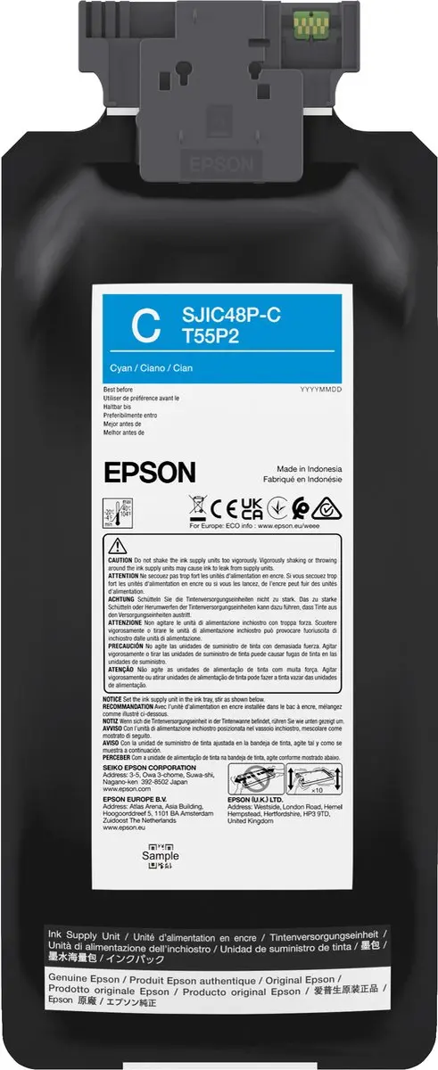 Epson SJIC48P-C C13T55P240 Cyaan Inktcartridge 480ml