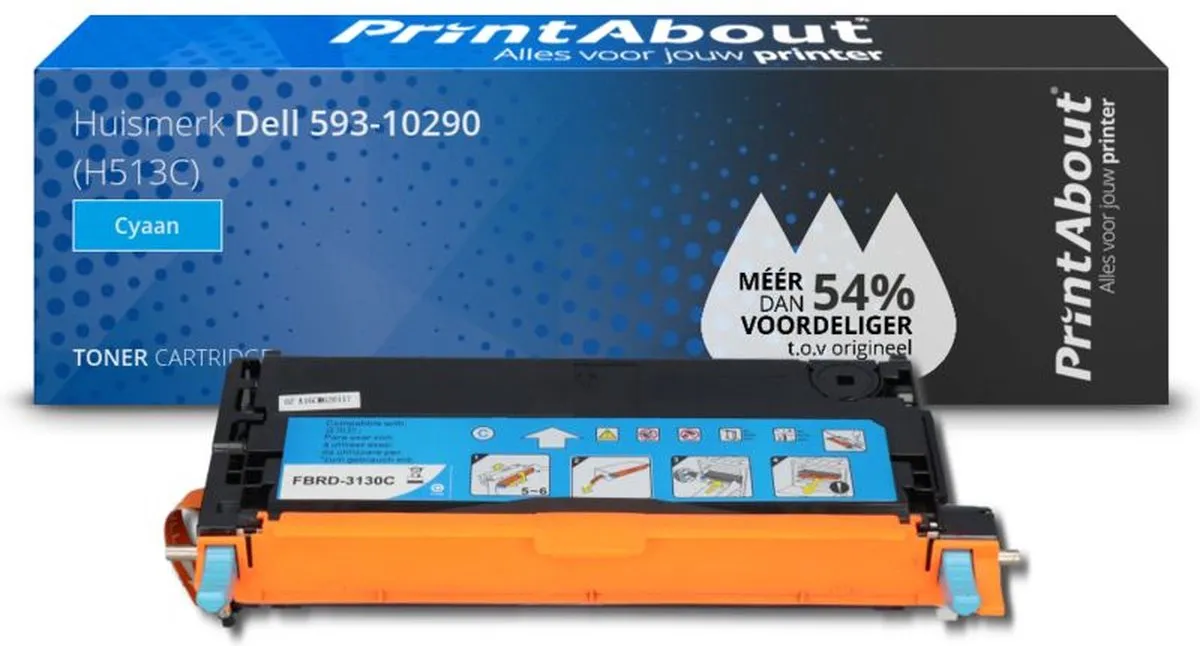 PrintAbout 593-10290-PA Toner Cyaan - 9.500 pagina's