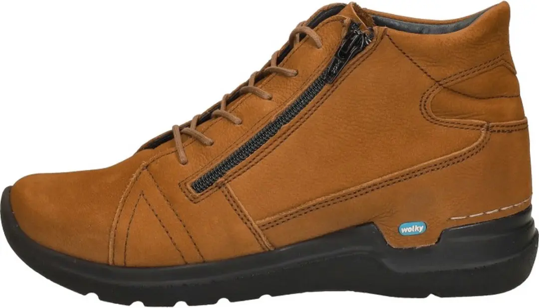 Wolky Why Veterschoenen Hoog - Cognac - Maat 41