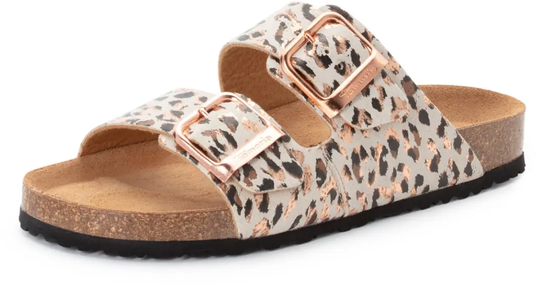 Tamaris damesmuiltjes 1-27523-46 490 Damesschoenen Leer Beige/Luipaard