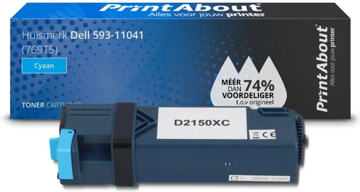 PrintAbout Dell 593-11041 Toner Cyaan - 3.000 Pagina's