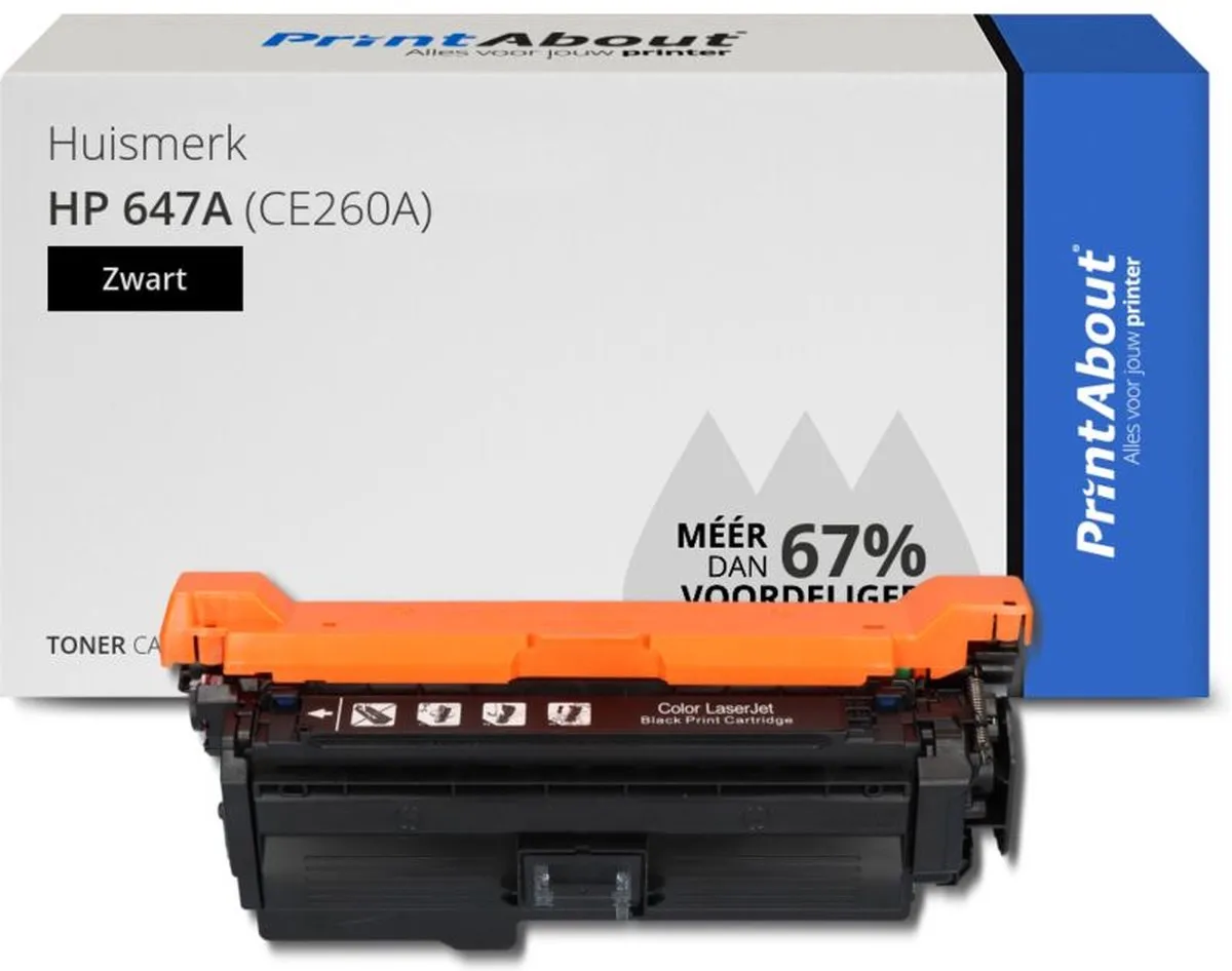PrintAbout HP 647A CE260A Toner Zwart - 47.000 pagina's