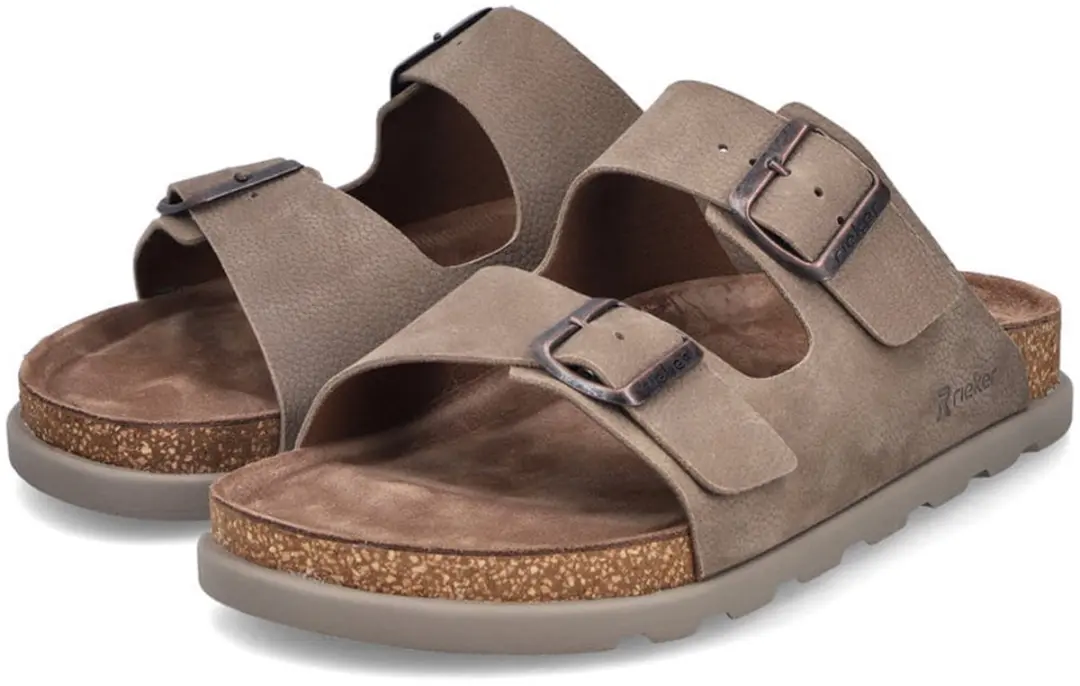Rieker heren muiltjes slipper leer breed 25590-25 bruin