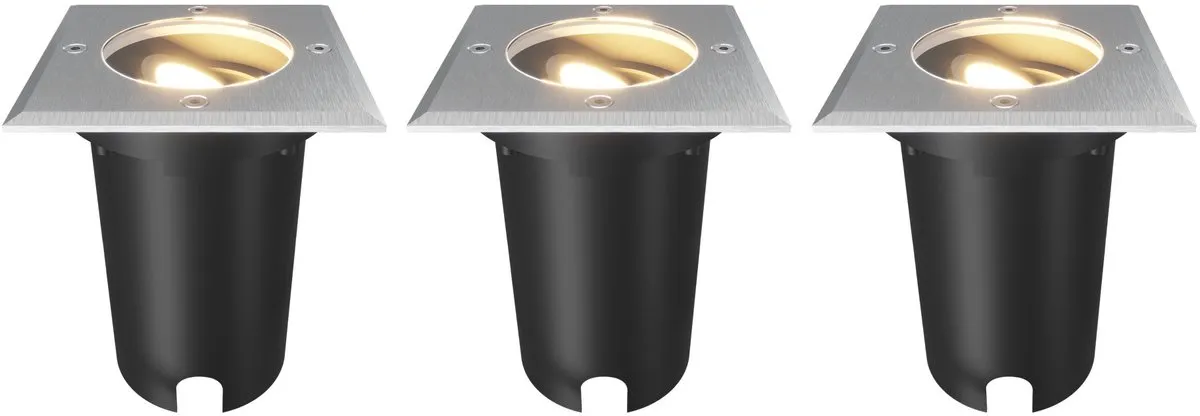 Ledvion LED Grondspot Vierkant GU10 3 Stuks