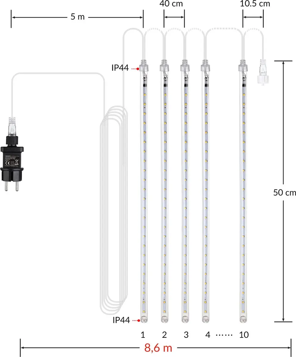 Monzana IJspegelverlichting 480 LED 360cm