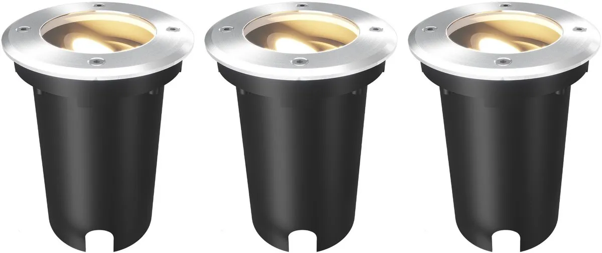 Ledvion 3x LED Grondspot GU10 RVS