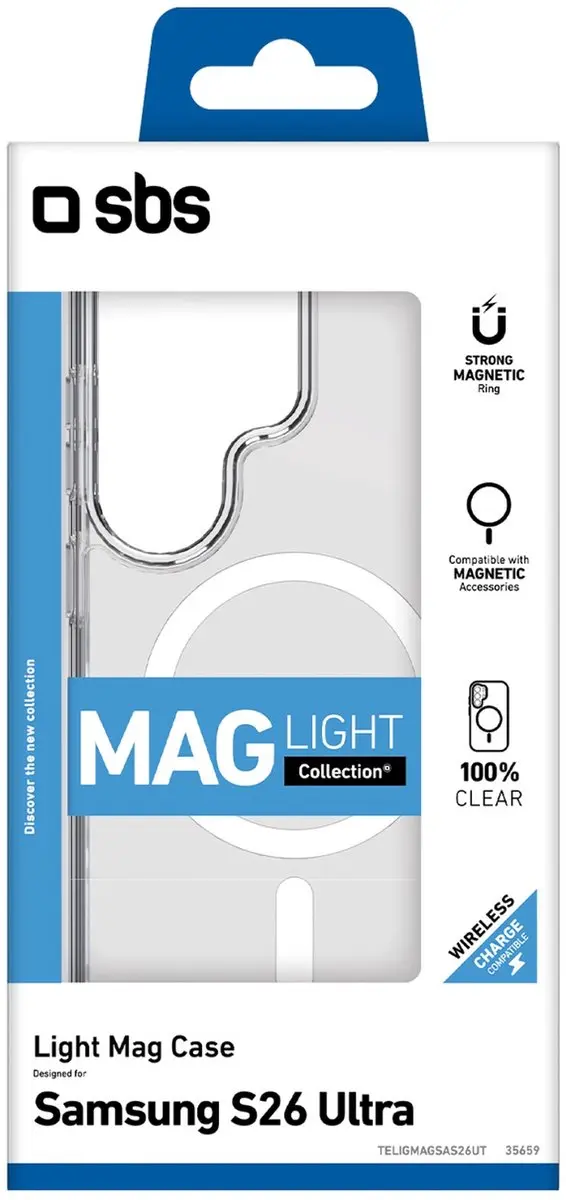 SBS Cover Light Mag Beschermhoes Samsung Galaxy S26 Ultra - Transparant - afbeelding 2 van 2
