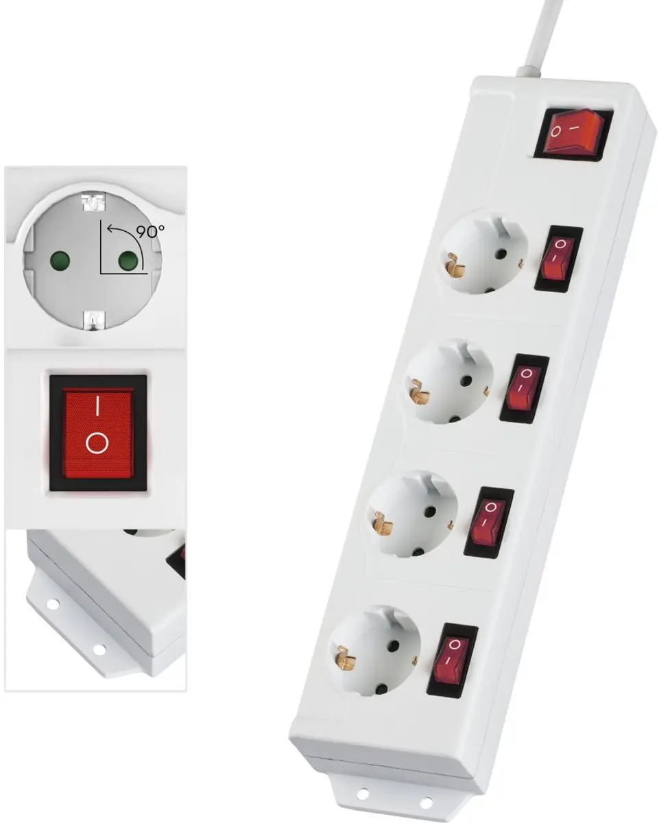 Hama Stekkerdoos 4-voudig 1,4m - Wit