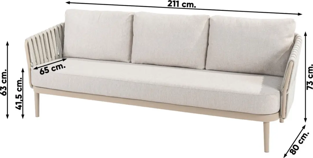 4 Seasons Outdoor Taste Eva Loungeset 3-delig - 5 Zitplekken - afbeelding 6 van 6