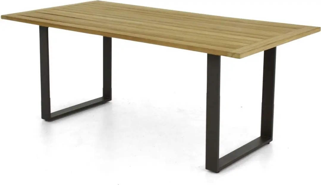 Apple Bee Condor Eettafel 190x90cm - Teakhout/Aluminium - 4 Personen - Zwart - afbeelding 4 van 5