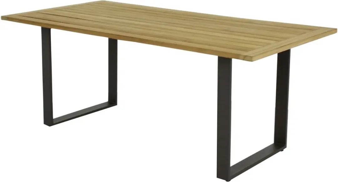 Apple Bee Condor Eettafel 190x90cm - Teakhout/Aluminium - 4 Personen - Zwart - afbeelding 5 van 5