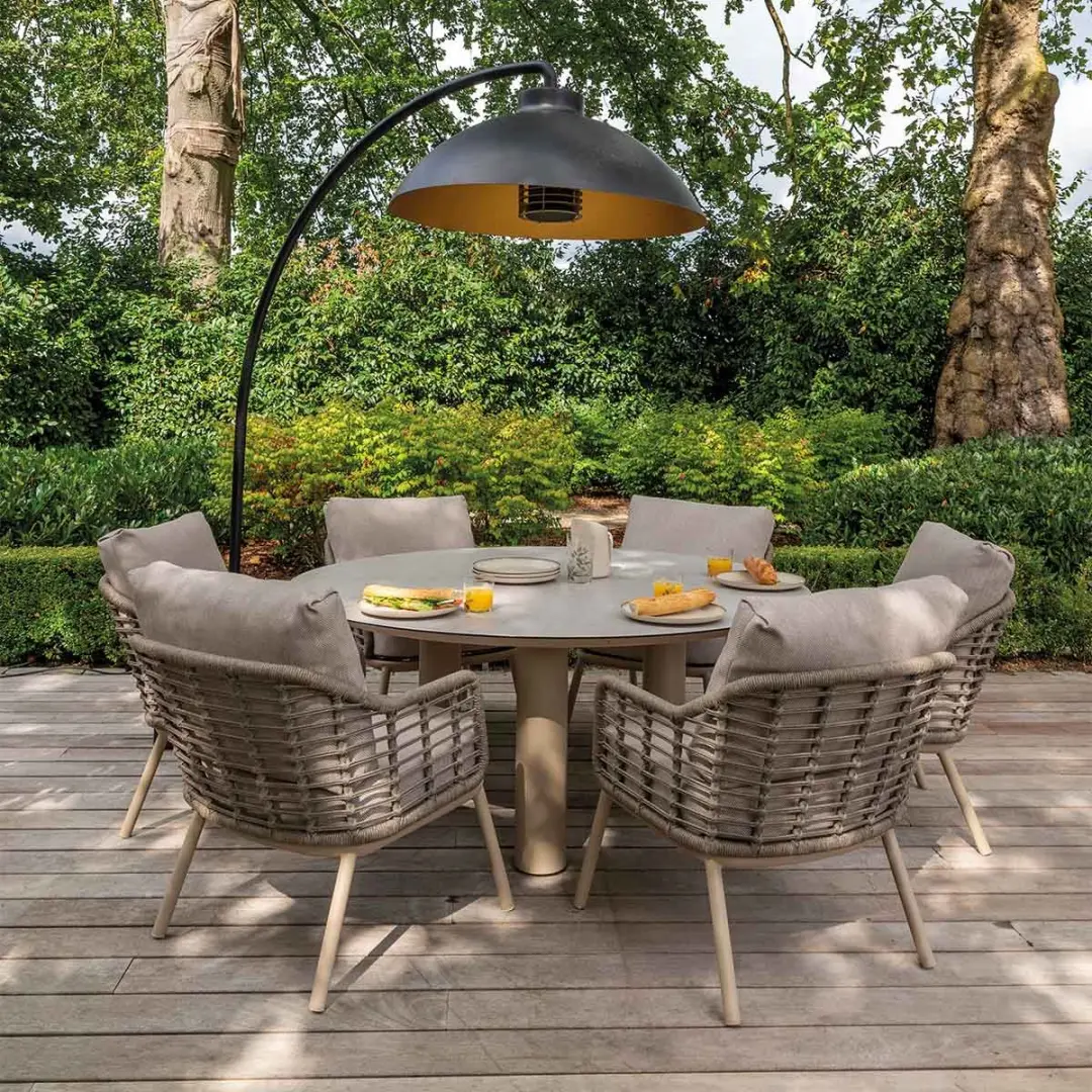 4 Seasons Outdoor Donato Low Diningtafel Ø160cm - BeigeGrijs - afbeelding 5 van 6