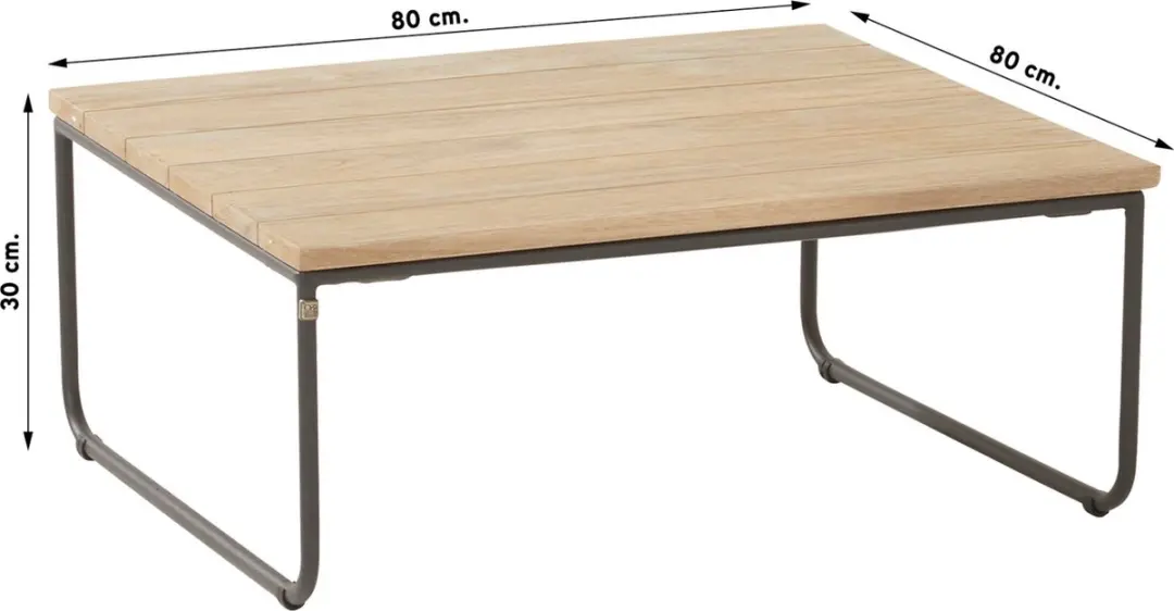 4 Seasons Outdoor Axel Koffietafel 80x80cm - Antraciet - afbeelding 4 van 6
