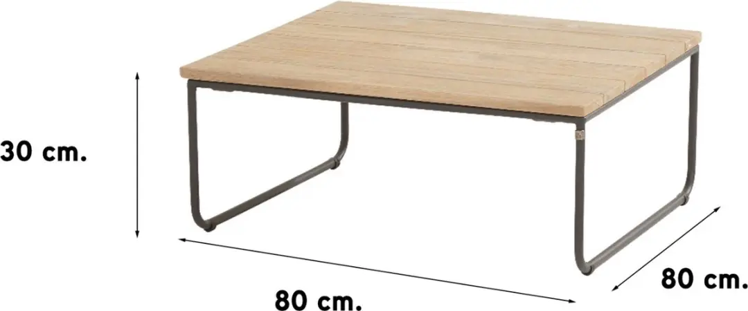 4 Seasons Outdoor Axel Koffietafel 80x80cm - Antraciet - afbeelding 5 van 6