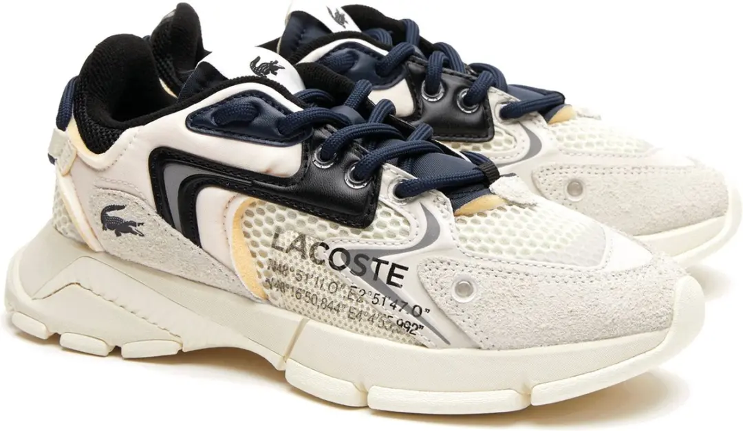 Lacoste L003 Neo Heren Sneakers - Gebroken Wit/Zwart - Maat 40 - afbeelding 2 van 6