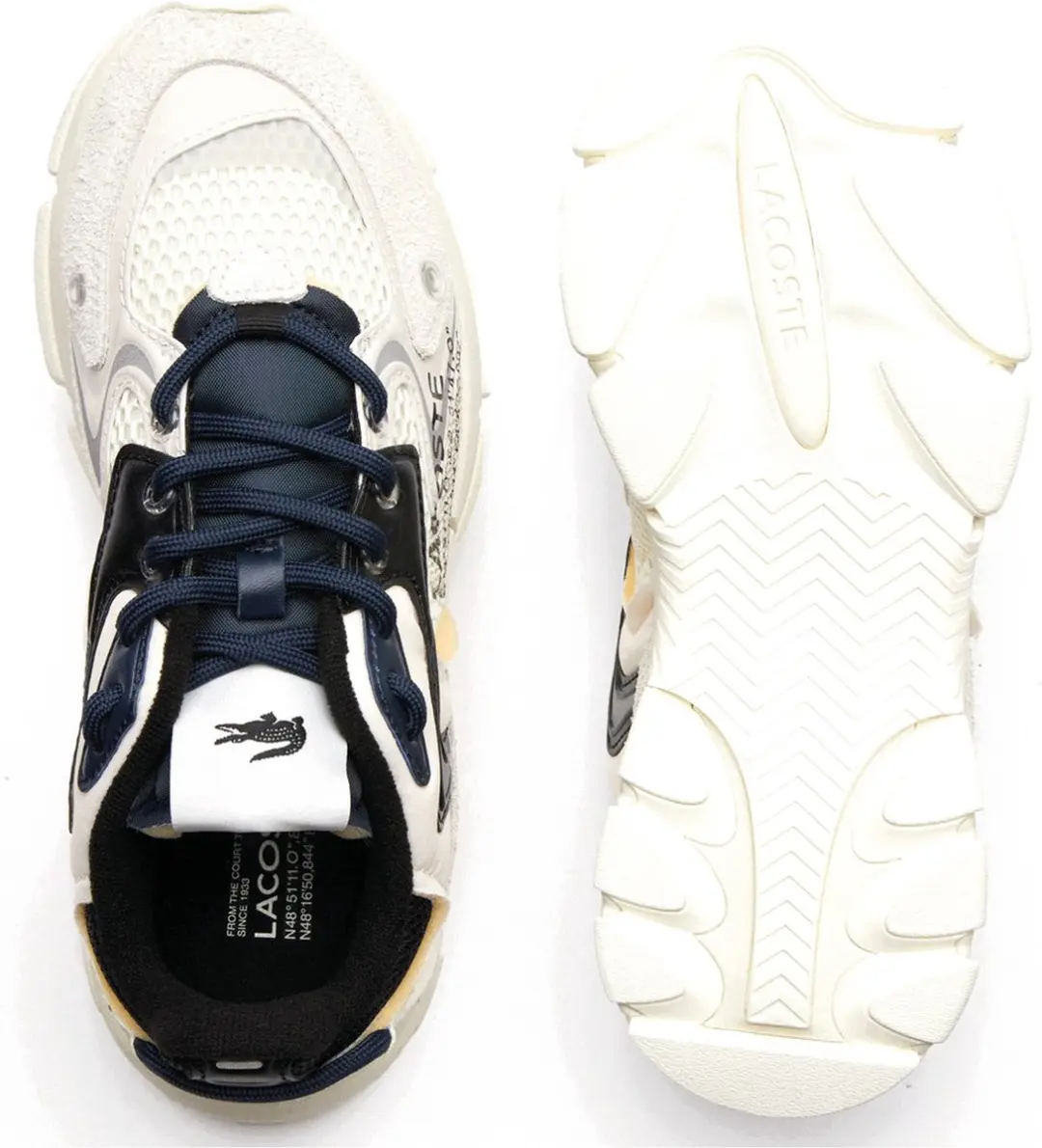 Lacoste L003 Neo Heren Sneakers - Gebroken Wit/Zwart - Maat 40 - afbeelding 6 van 6