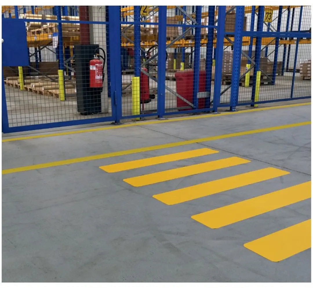 DURABLE vloermarkering zebrapad 200/05, signaalgeel, 200×1200 mm, 5 strepen