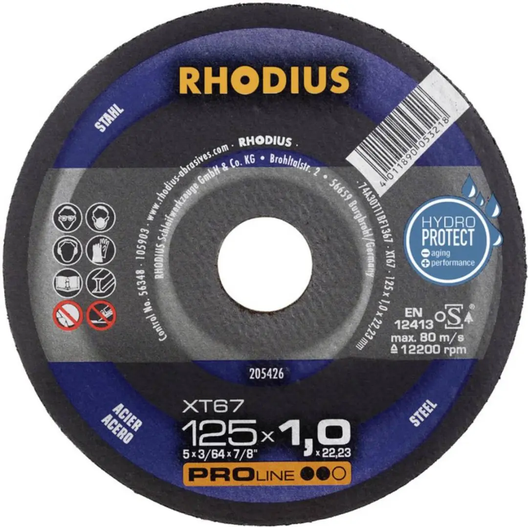 Rhodius XT67 210743 Doorslijpschijf 125mm - 10 Stuks