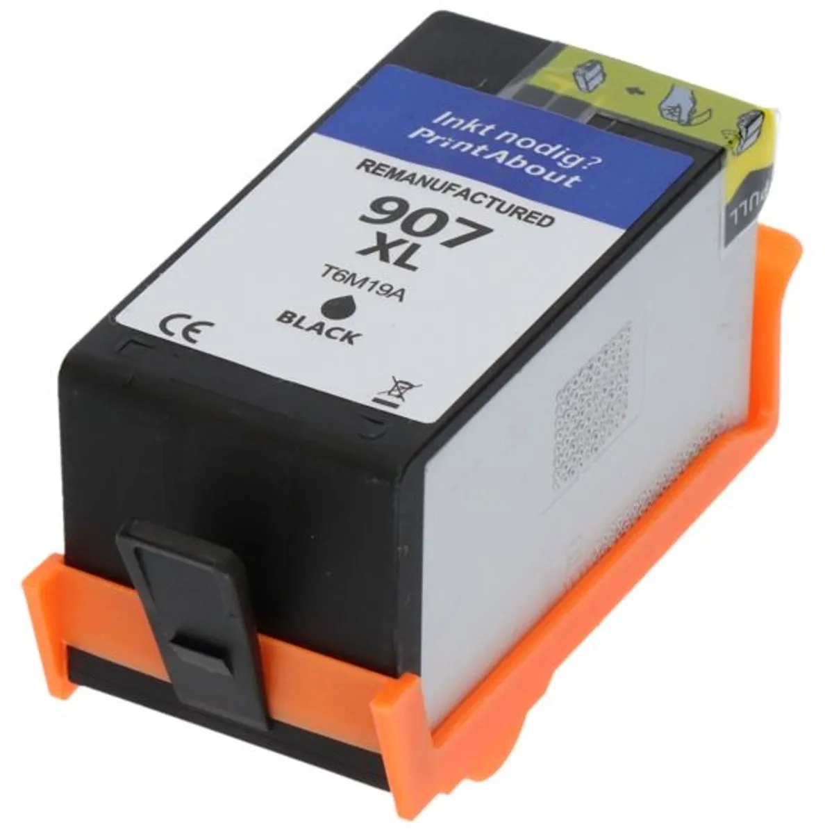 PrintAbout Inktcartridge 907XL T6M19AE - Zwart - 1800 pagina's