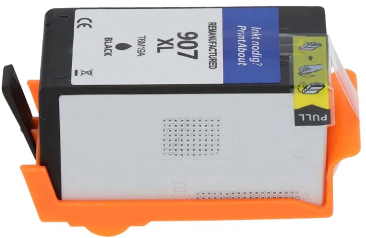 PrintAbout Inktcartridge 907XL T6M19AE - Zwart - 1800 pagina's