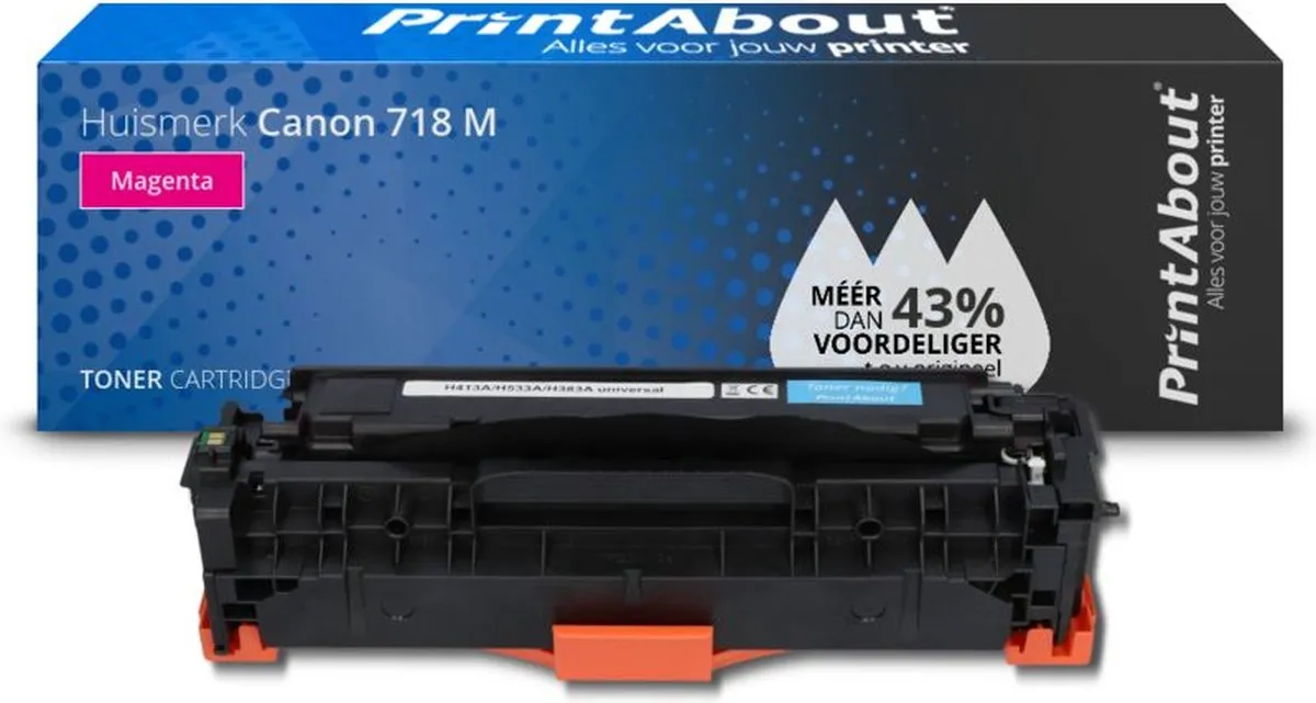 PrintAbout 718 M-PA Toner - Magenta - 3.200 Stuks
