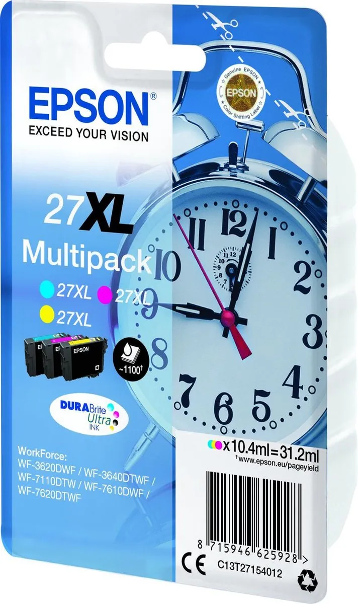 Epson 27XL CMY Cartridges - 3300 pagina's