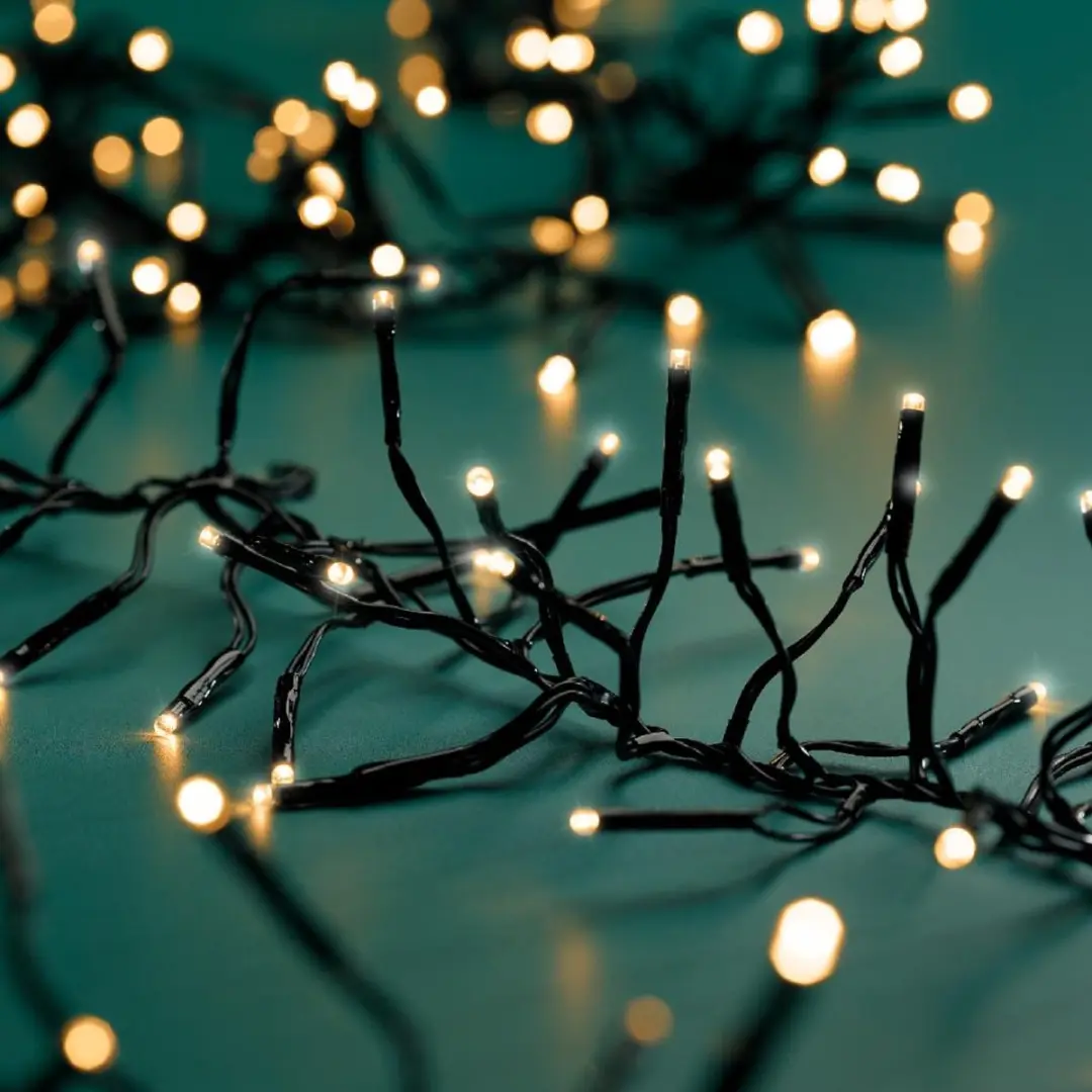 Lumineo LED Cluster Kerstboomverlichting 14m - 1512 Lampjes - Goud - Dimbaar