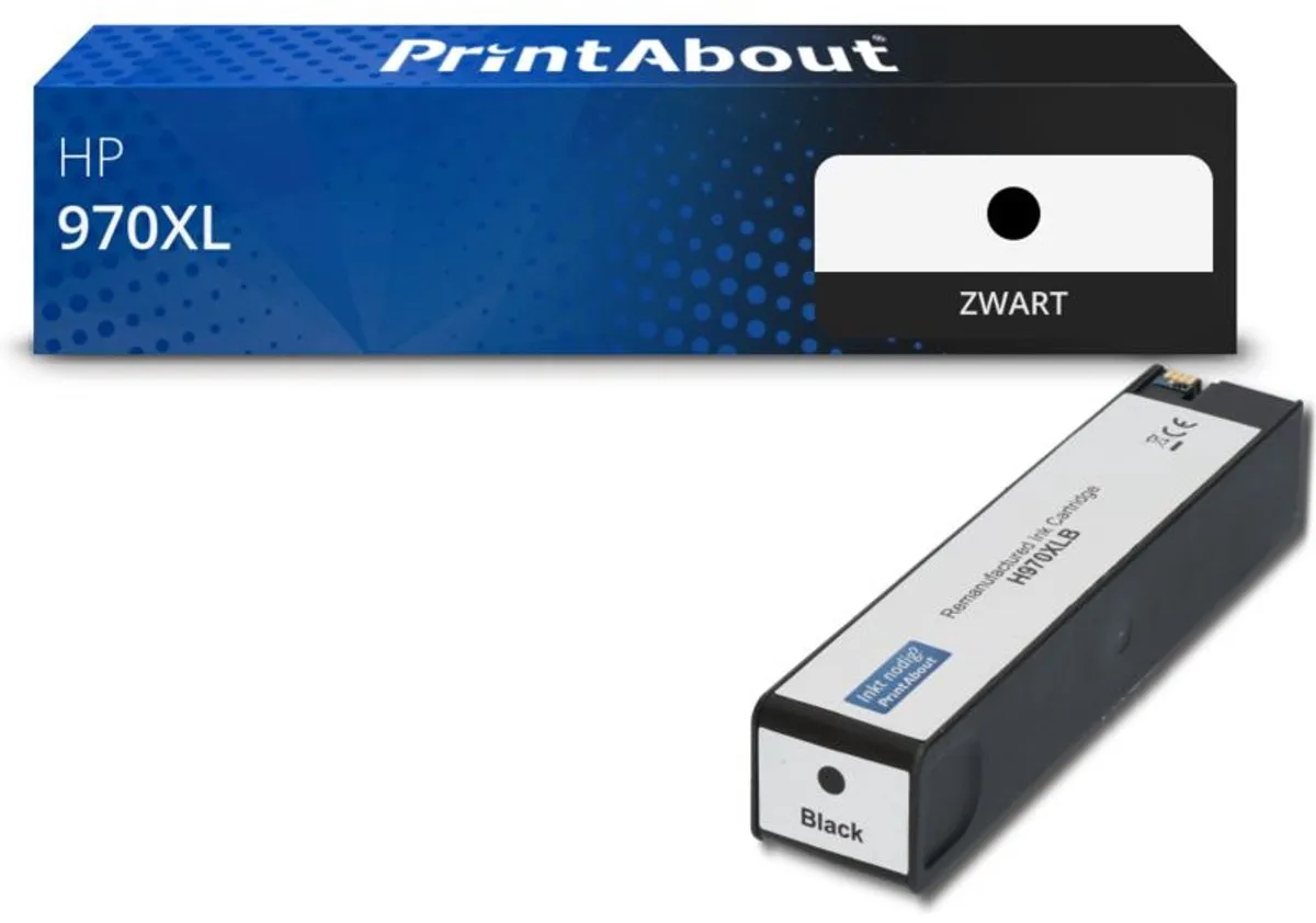 PrintAbout Huismerk HP 970XL Inktcartridge Zwart - 10500 pagina's