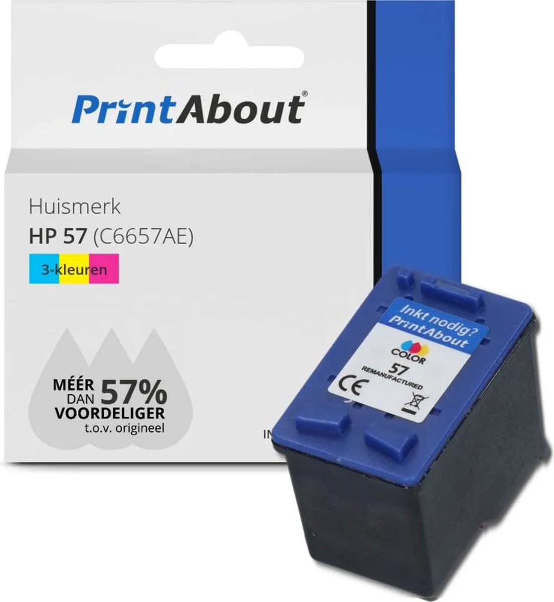 PrintAbout HP 57 C6657AE Inktcartridge - 3-kleuren 22ml