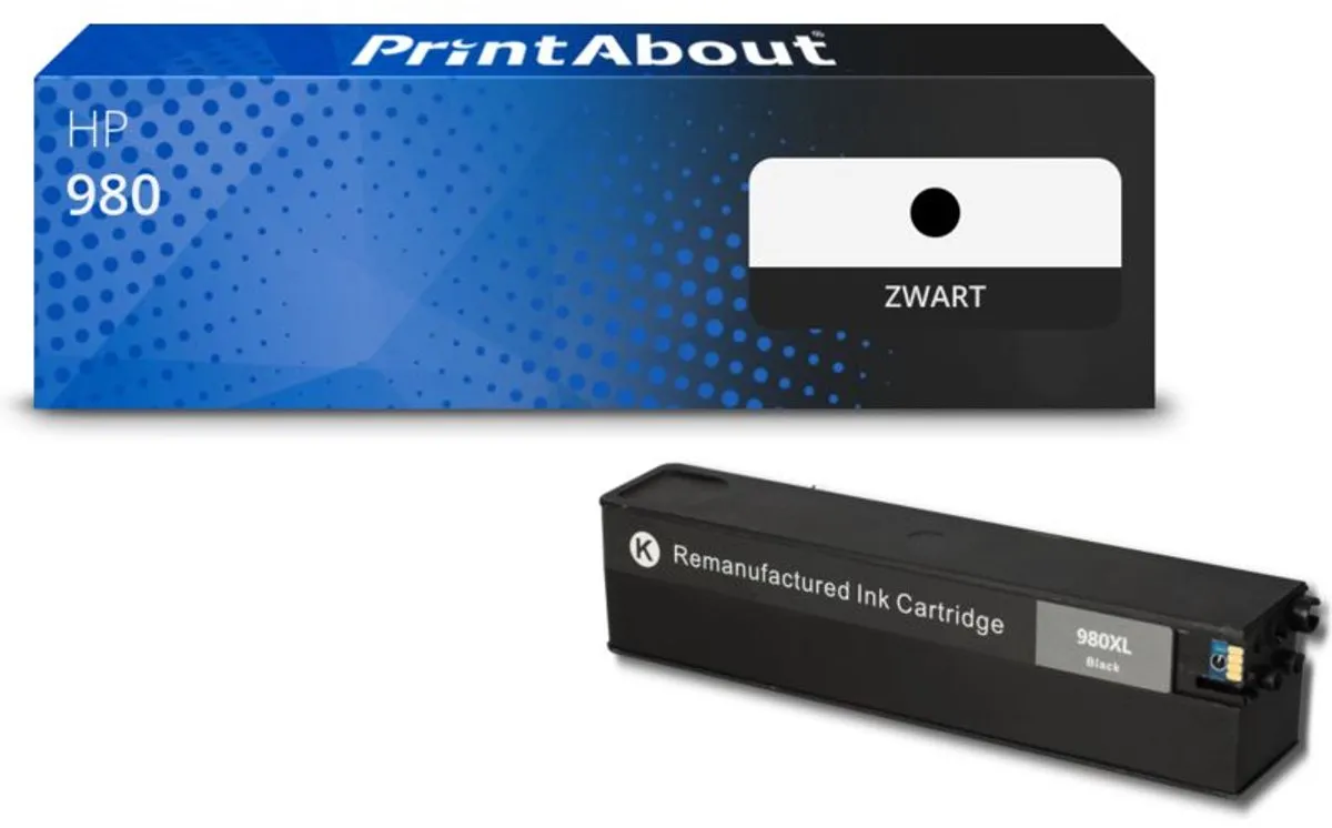 PrintAbout HP 980 D8J10A Inktcartridge Zwart - 256ml