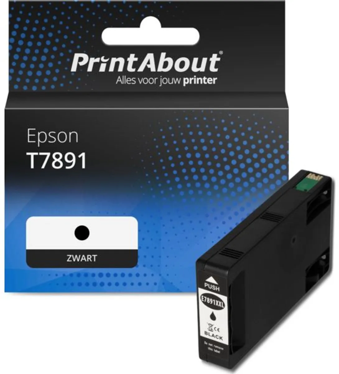 PrintAbout T7891 Inktcartridge Zwart - 4000 pagina's - Epson