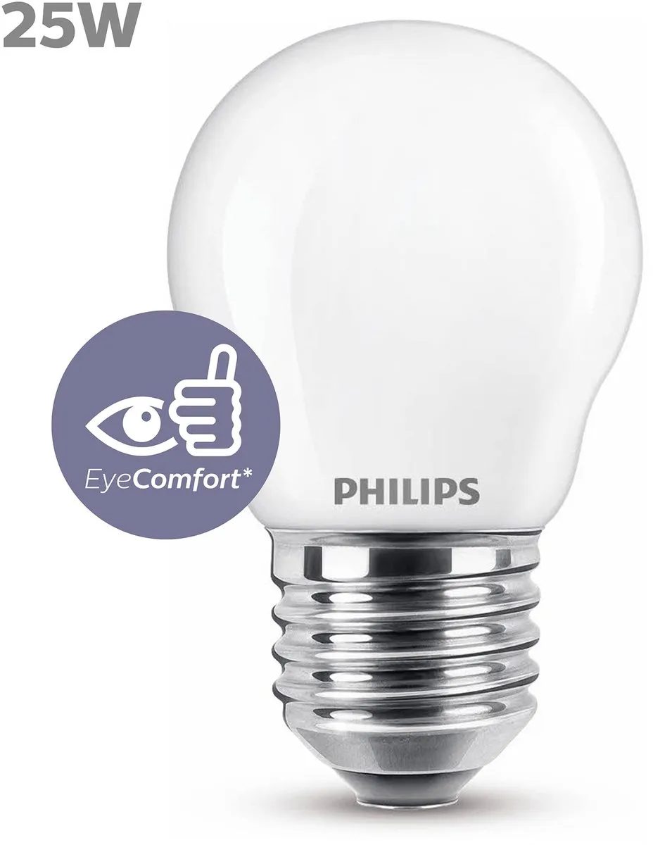 Philips LED Kogellamp E27 25W - Mat - Warmwit