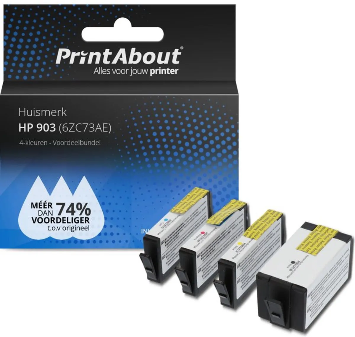 PrintAbout Inktcartridge 903 6ZC73AE Multipack - 4 Stuks