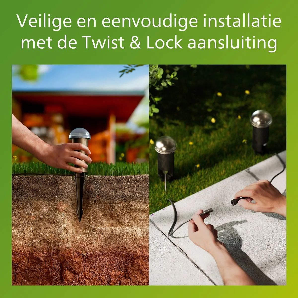 Philips Edwina GardenLink Sokkellamp 24V - Zwart